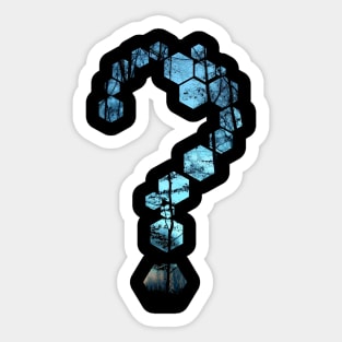 hexagon question mark nature Sticker